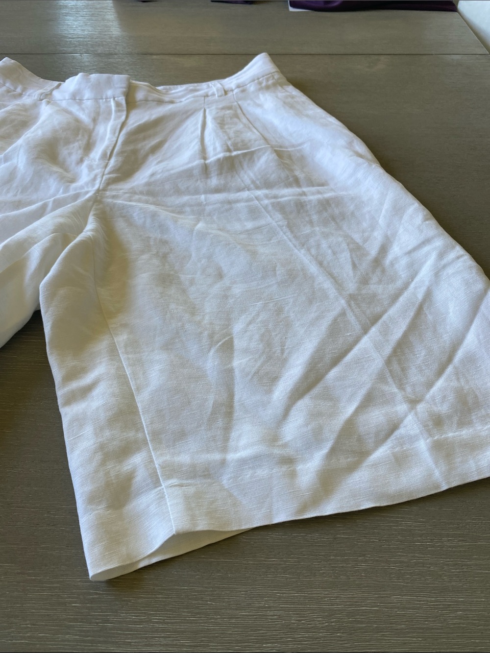 Ann Taylor White Linen Bermuda Shorts size 6 - Picture 4 of 13